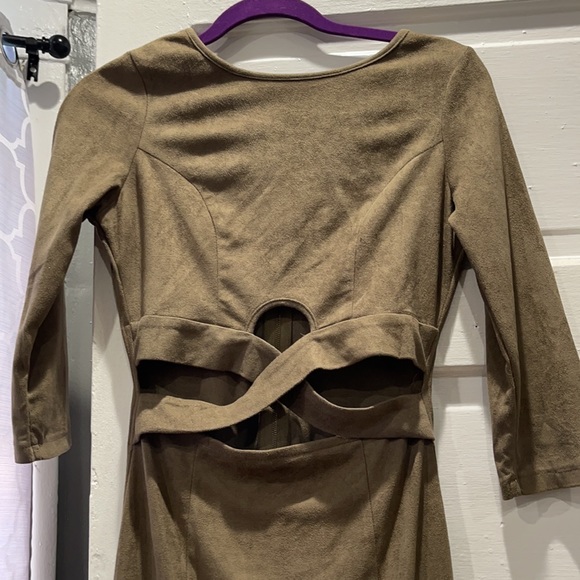 Khaki midi dress size M - Picture 2 of 3